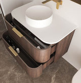 Havana 750mm Sable Walnut Fluted Cabinet — detail 2