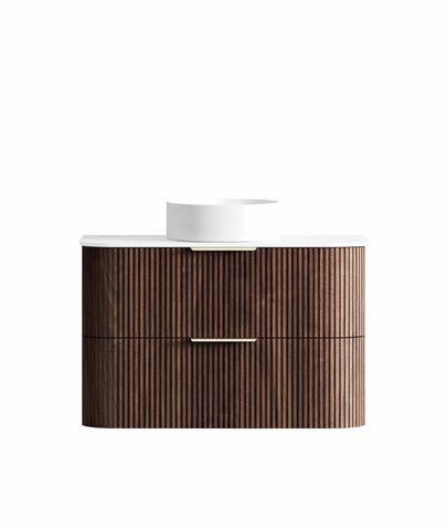 Havana 900mm Sable Walnut Fluted Cabinet — detail 6