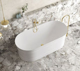 Attica Bondi 1500 Matte White Bath with Overflow — detail 2