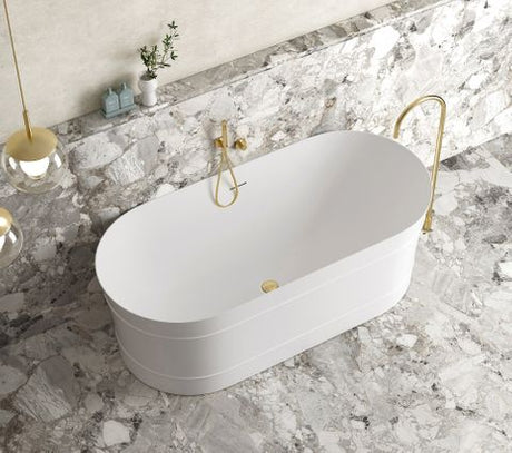 Attica Bondi 1500 Matte White Bath with Overflow — detail 2