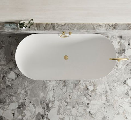 Attica Bondi 1500 Matte White Bath with Overflow — detail 3