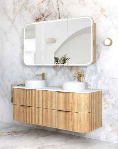 Havana 1500mm Woodland Oak Fluted Cabinet — detail 2