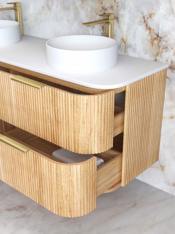 Havana 1500mm Woodland Oak Fluted Cabinet — detail 4