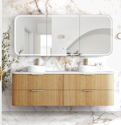 Havana 1800mm Woodland Oak Fluted Cabinet