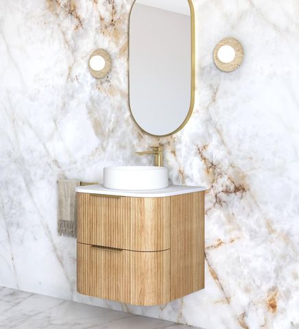 Havana 600mm Woodland Oak Fluted Cabinet — detail 2