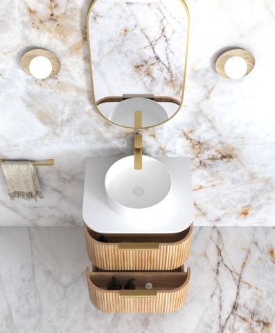 Havana 600mm Woodland Oak Fluted Cabinet — detail 3