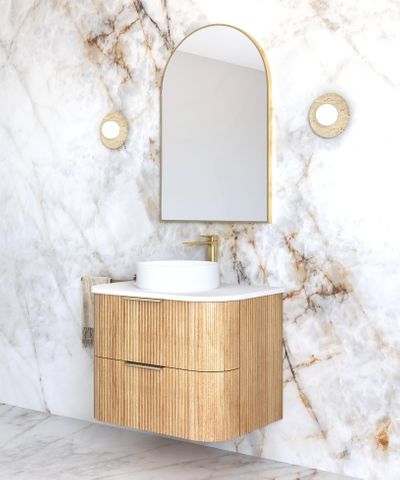 Havana 750mm Woodland Oak Fluted Cabinet — detail 2