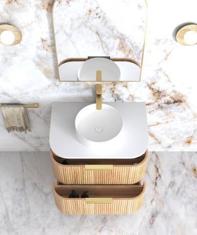 Havana 750mm Woodland Oak Fluted Cabinet — detail 3