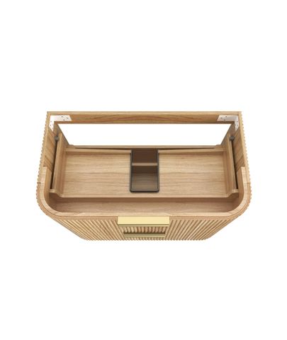 Havana 900mm Woodland Oak Fluted Cabinet — detail 6