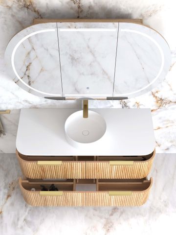 Havana 1200mm Woodland Oak Fluted Cabinet — detail 2