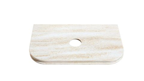Havana 750mm Sable Walnut Fluted Wall Hung Curve Vanity with Sand Dune Top — detail 2