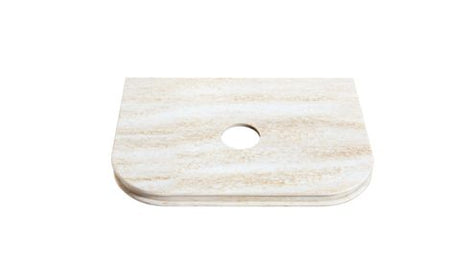 Havana 600mm Sable Walnut Fluted Wall Hung Curve Vanity with Sand Dune Top — detail 2