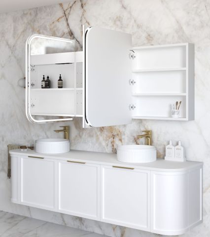 LED Newport 1800(W)x750(H) Matte White Shaving Cabinet - Premium Edition — detail 3