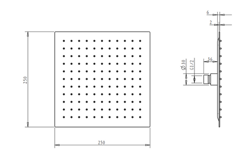 Taran 250mm Brushed Nickel Twin Shower On Rail Top Inlet Square — detail 5