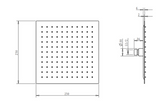 Taran 250mm Brushed Nickel Twin Shower On Rail Top Inlet Square — detail 5