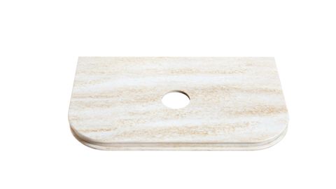 Havana 750mm Woodland Oak Fluted Wall Hung Curve Vanity with Sand Dune Top — detail 2