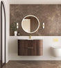 Havana 900mm Sable Walnut Fluted Wall Hung Curve Vanity with Chloe Silk Top
