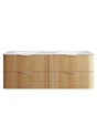 Havana 1500mm Woodland Oak Fluted Wall Hung Curve Vanity with Chloe Silk Top