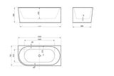 Right Corner 1500x750x580 Gloss White Bathtub OF — detail 3