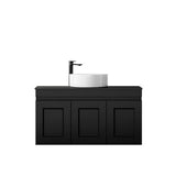 Hampton Mark II 900mm Satin Black Wall Hung Vanity with Empire Black Top 10TH