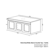 Hampton Mark II 900mm Satin Black Wall Hung Vanity with Empire Black Top 10TH — detail 3