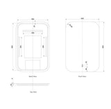 LED Newport 900(H)x600(W) Frameless Back Lit Tuffi Mirror - Install Horizontal or Vertical — detail 4