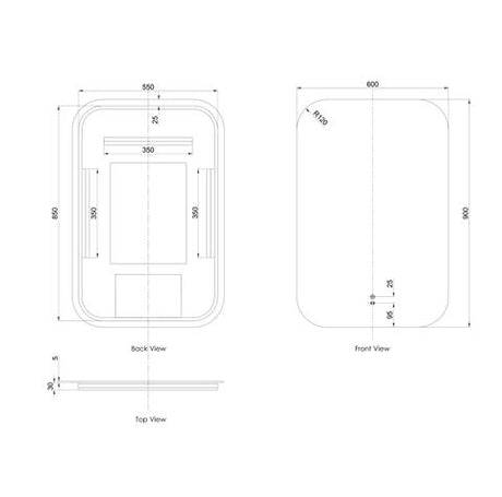 LED Newport 900(H)x600(W) Frameless Back Lit Tuffi Mirror - Install Horizontal or Vertical — detail 4