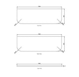 Havana 1500x500x20 Solid Surface Cloudy Carrara Top No Hole — detail 2