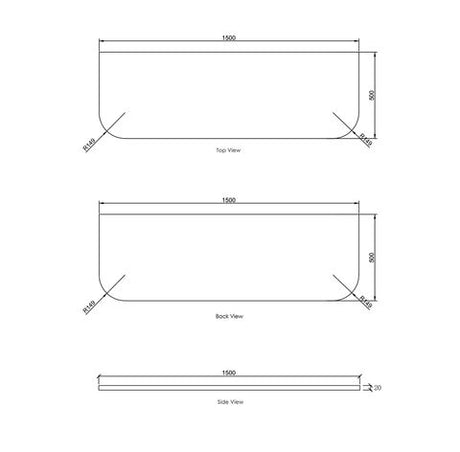 Havana 1500x500x20 Solid Surface Cloudy Carrara Top No Hole — detail 2