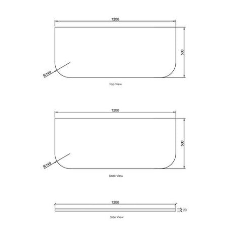 Havana 1200x500x20 Solid Surface Cloudy Carrara Top No Hole — detail 2