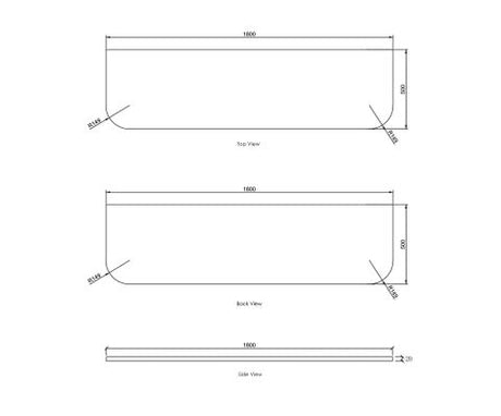 Havana 1800x500x20 Pure White Top No Hole — detail 2