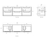 Byron 1800mm Natural Oak Wall Hung Cabinet Only — detail 3