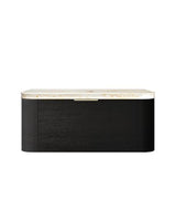 Bondi 1200mm Black Oak Wall Hung Curve Vanity with Sand Dune Top
