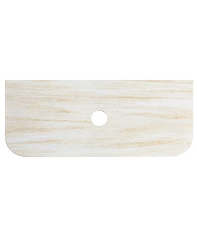 Bondi 1200mm Black Oak Wall Hung Curve Vanity with Sand Dune Top — detail 2