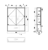 Byron 600x800 Black Oak Shaving Cabinet — detail 3