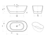 Attica Manolo 1530 Gloss White Bath with Overflow — detail 4