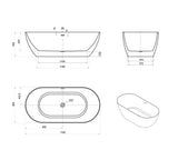 Attica Manolo 1700 Gloss White Bath with Overflow — detail 4