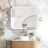 LED Newport 900(W)x750(H) Woodland Oak Shaving Cabinet - Premium Edition