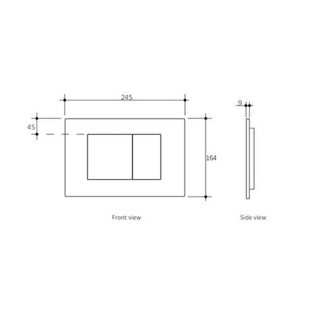 R&T Dual Flush Plate Large Square Chrome — detail 2