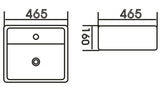 CUBO Wall Hung Square 465x465x160 Basin — detail 2