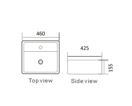 OSKAR 46 Wall Hung Square 460x425x155 Basin — detail 3