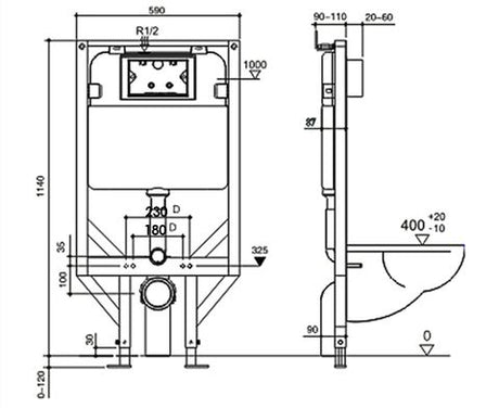 R&T Alpha Wall Hung Inwall Cistern — detail 2