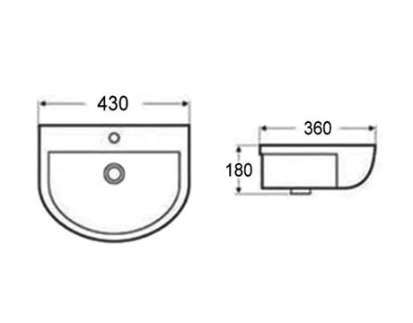 Wellness 430x360x180 Wall Hung Basin — detail 2