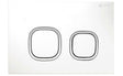 R&T Soft Square Push Plate Matte White with Chrome Trim