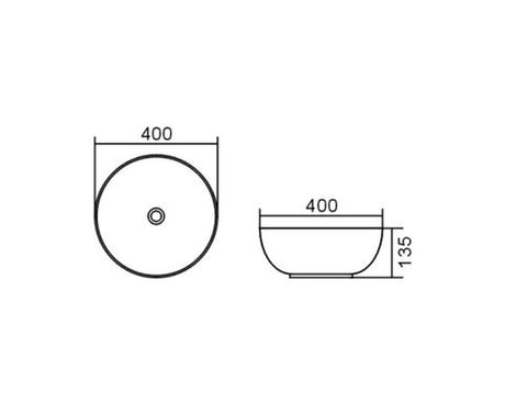 Bondi 400x400x135 Gloss White Basin — detail 2
