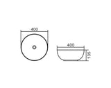 Bondi 400x400x135 Matte White Basin — detail 3