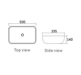 Artis Square 500x395x140 Gloss White Basin — detail 2