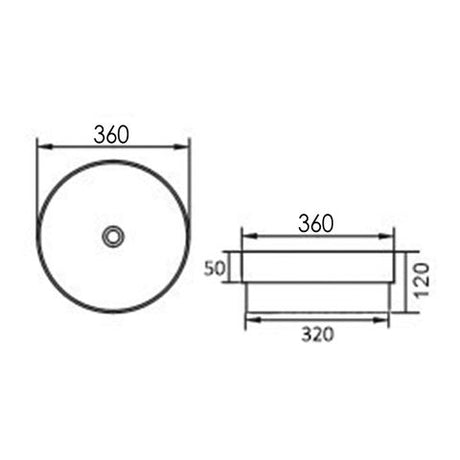 Semi Inset Round 355x355x120 Gloss White Basin — detail 2