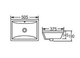 Undermount Square 505x375x190 Basin — detail 2