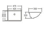 Undermount Square 475x350x235 Basin — detail 2